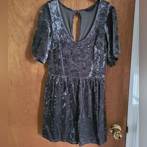 American Eagle Grey Velvet Romper